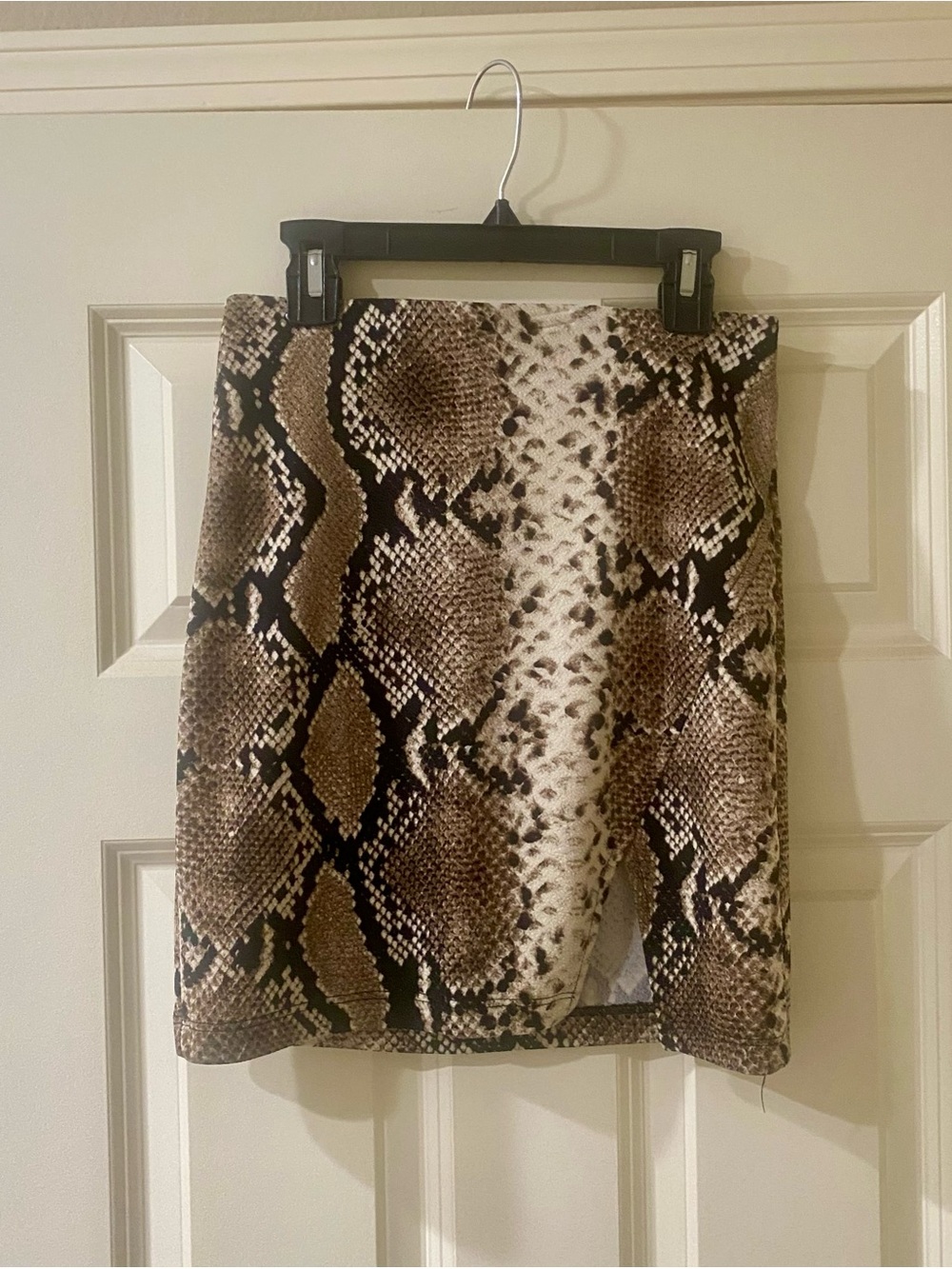 Windsor Snake-Print Mini Skirt in Brown and Black
